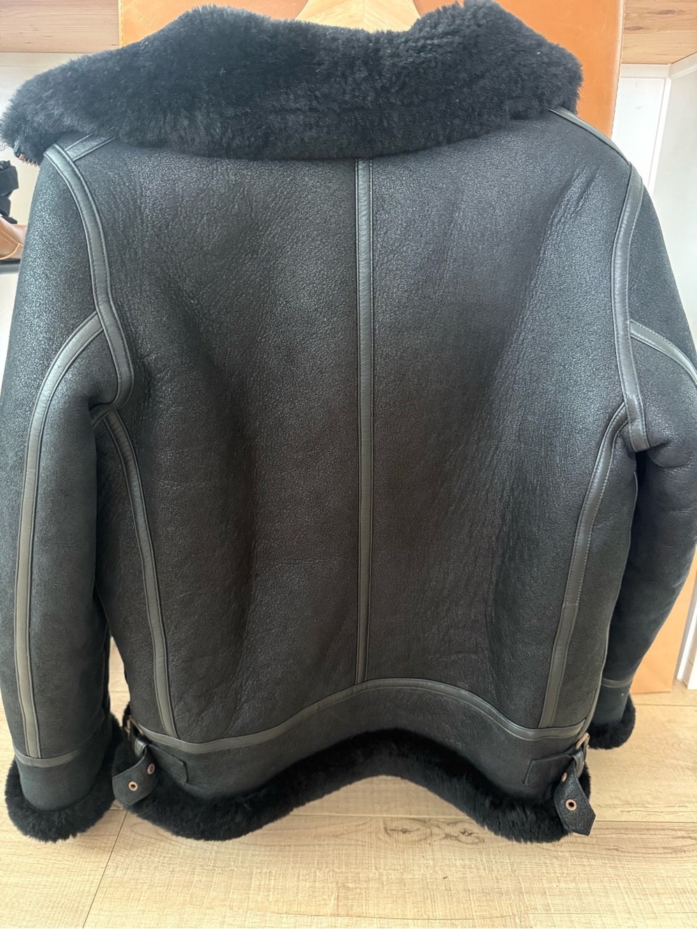 Overland Black (real) Shearling Moto Jacket - Women - Picture 10 of 11